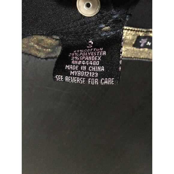 Tinseltown Shimmery Gold Denim Couture Junior Women's Skinny Pant Jeans Size 3 - Picture 5 of 5